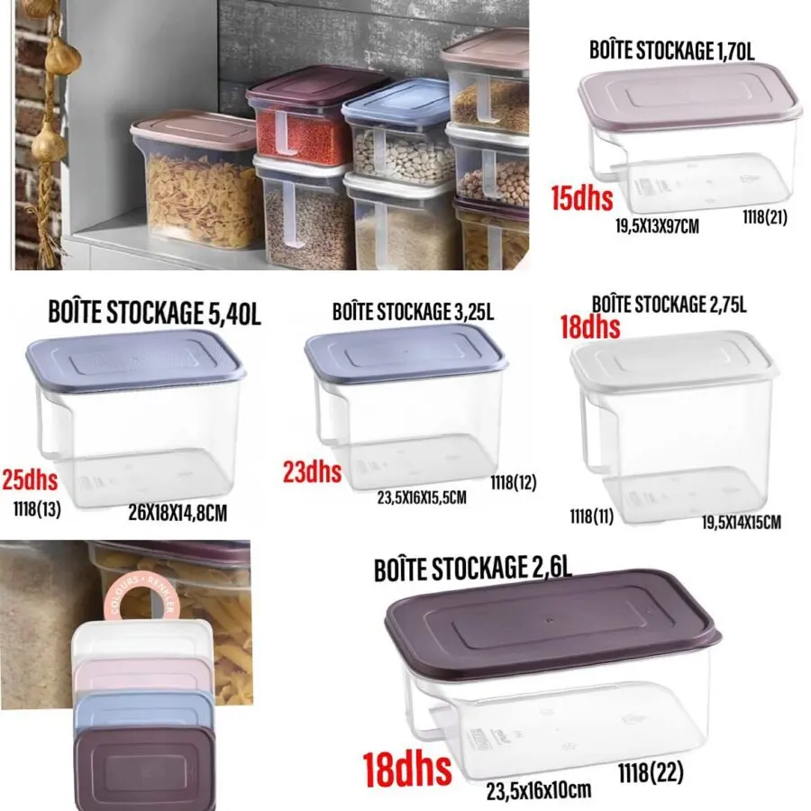 Offre chez Saga Cuisine Boîte Stockage divers dimensions à partir 15Dhs