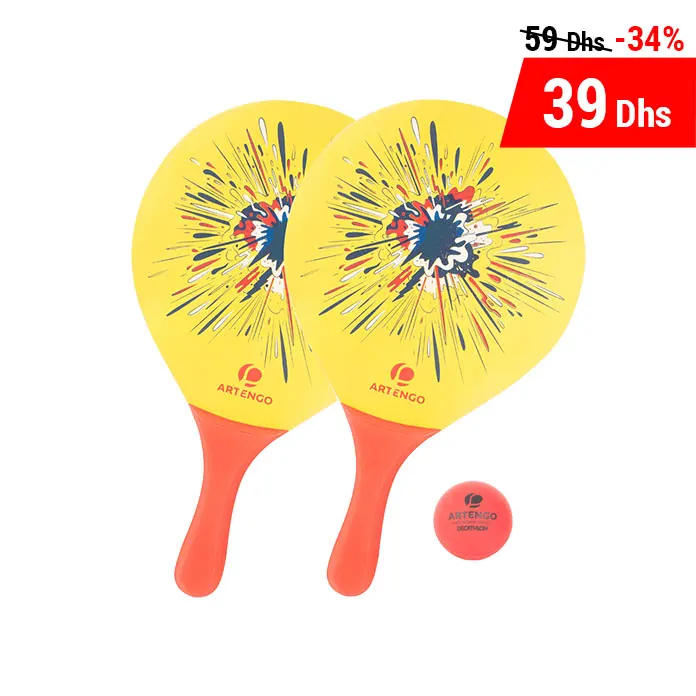 Soldes Decathlon Set Raquettes Beach Tennis ARTENGO 39Dhs au lieu de 59Dhs