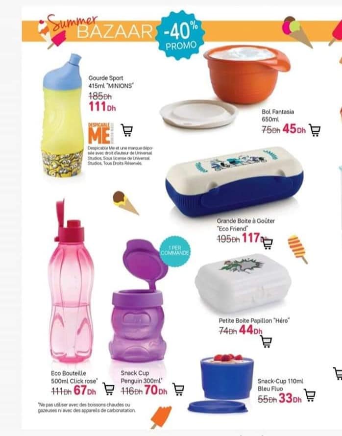 Catalogue semaines 25 chez Tupperware Maroc Summer BAZAAR Jusqu'au 21 Juin 2020