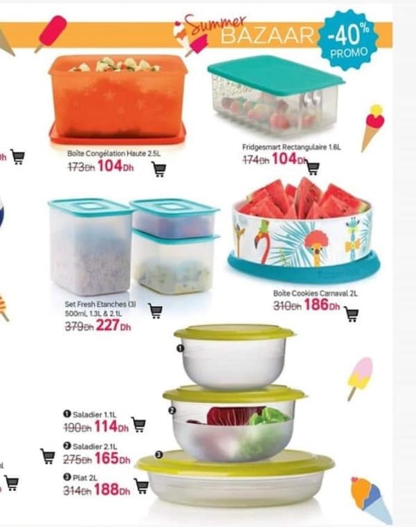 Catalogue semaines 25 chez Tupperware Maroc Summer BAZAAR Jusqu'au 21 Juin 2020