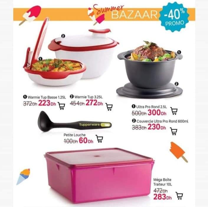 Catalogue semaines 25 chez Tupperware Maroc Summer BAZAAR Jusqu'au 21 Juin 2020