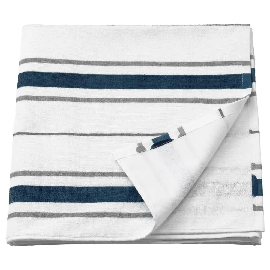 Soldes Ikea Maroc Drap de bain blanc/bleu OTTSJÖN 75Dhs au lieu de 109Dhs