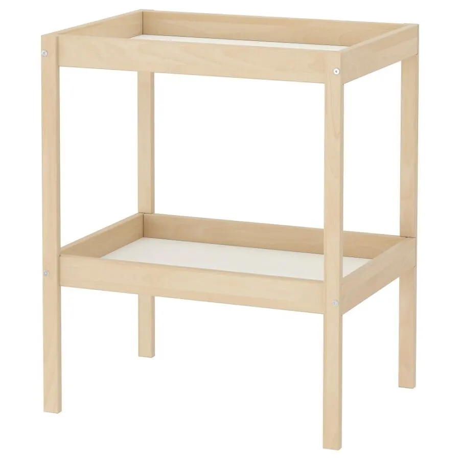 Prix Spécial chez Ikea Maroc Table à langer hêtre/blanc 72x53cm SNIGLAR 349Dhs