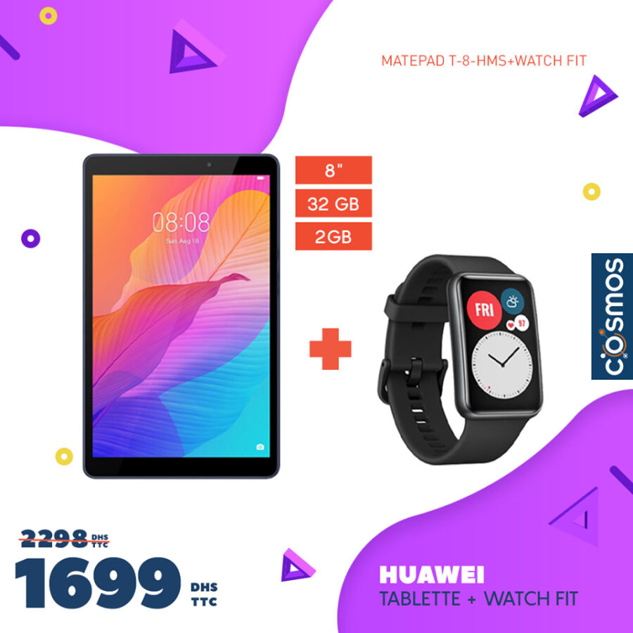 Soldes chez Cosmos Electro Tablette MATEPAD + WATCH FIT 1699Dhs au lieu de 2298Dhs