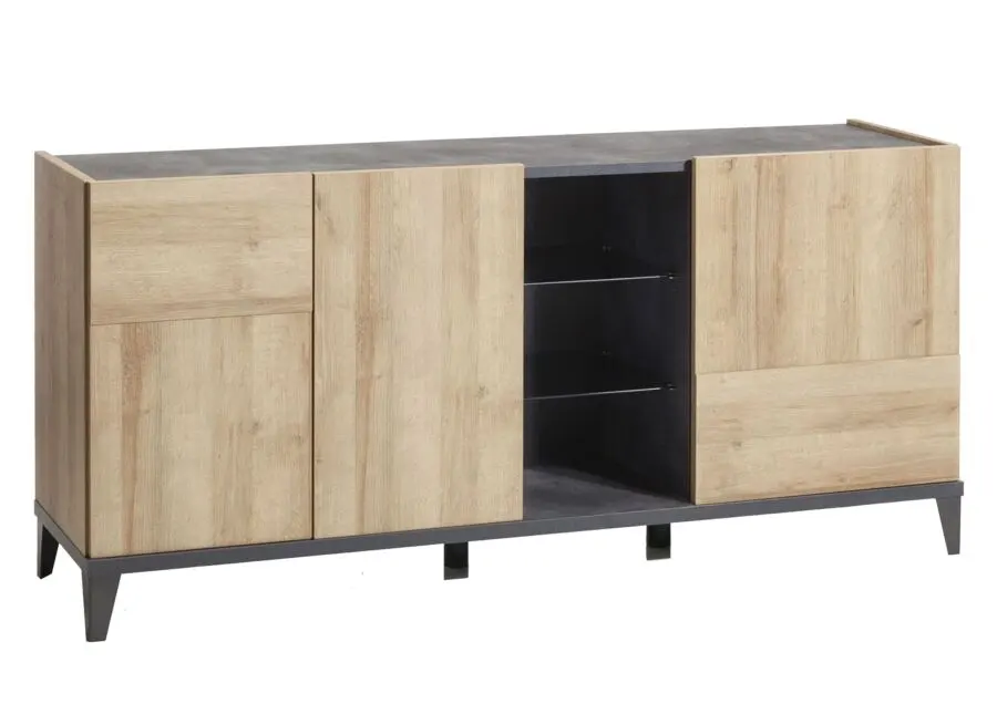 Prix spécial Kitea Buffet VITTORIA Chêne Beige et Gris 2295Dhs au lieu de 2895Dhs