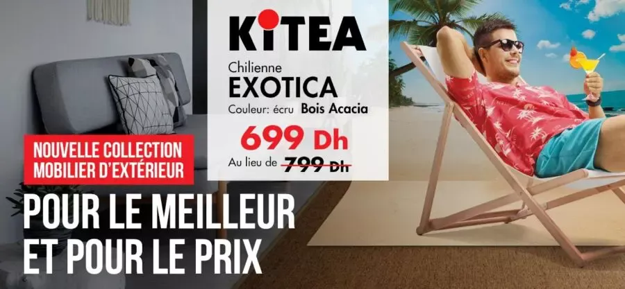 Soldes chez Kitea Chilienne bois acacia EXOTICA 699Dhs au lieu de 799Dhs