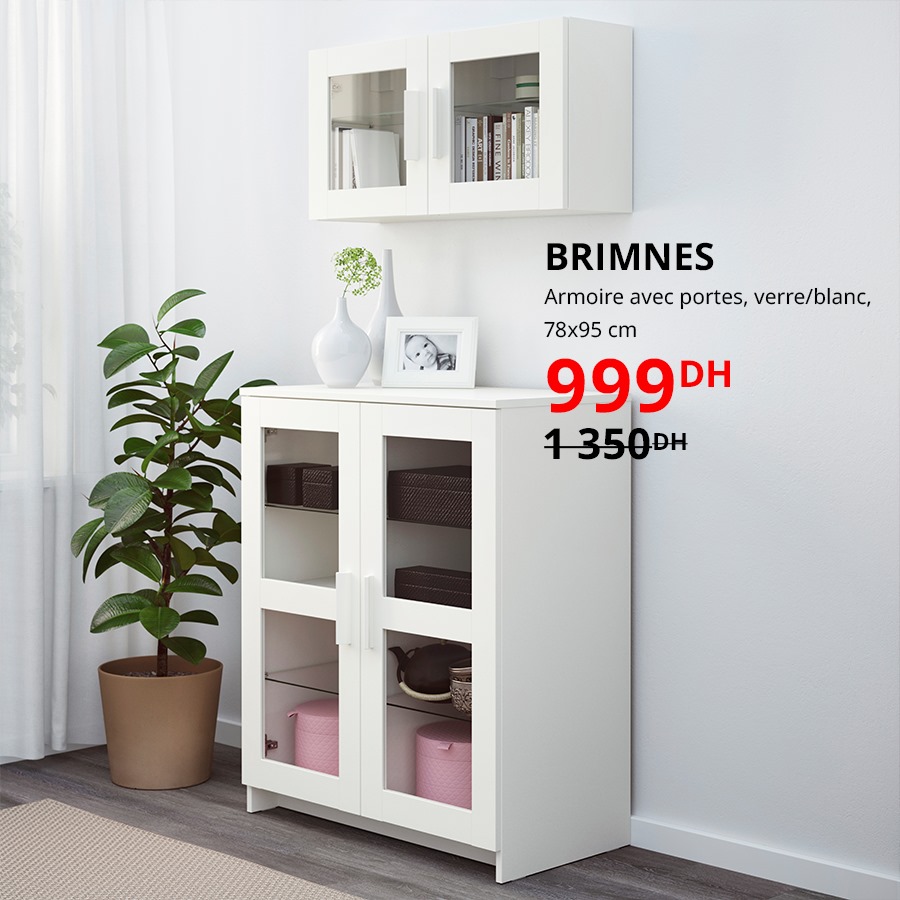 Soldes Ikea Maroc Armoire avec portes BRIMNES 999Dhs au lieu de 1350Dhs