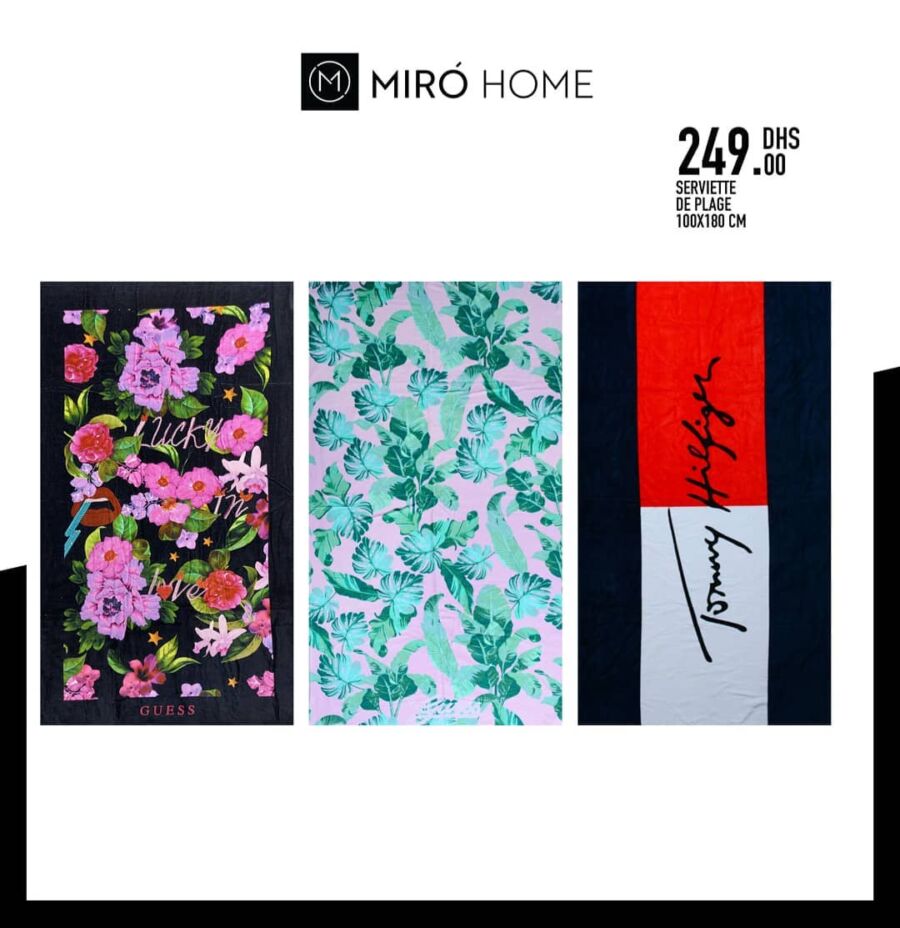 Nouvelles Offres chez Miro Home Serviette de plage 100x180cm 249Dhs