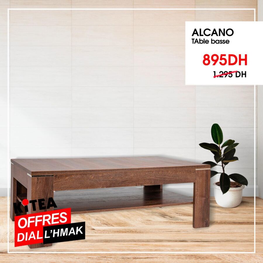 Soldes Spécial Kitea Table basse ALCANO 895Dhs au lieu de 1295Dhs