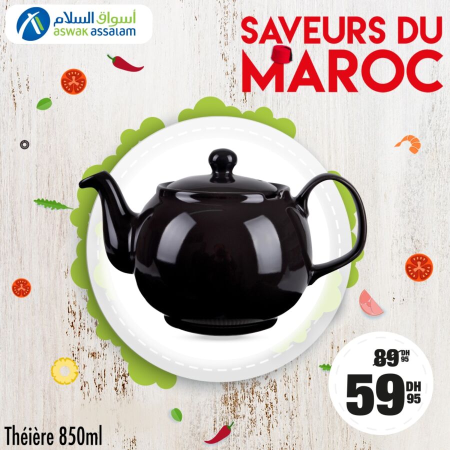 Soldes Aswak Assalam Théière 850ml 59.95Dhs au lieu de 89.95Dhs