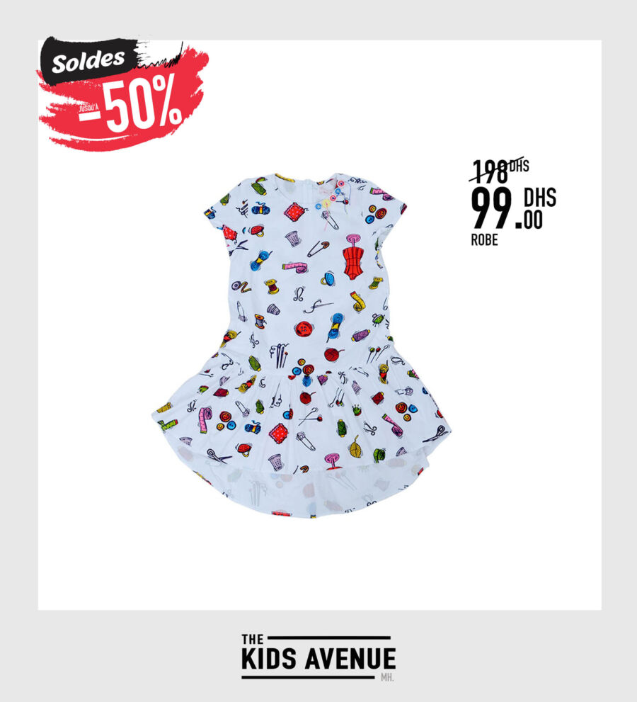 Soldes Kids Avenue MH Robe pour fille 99Dhs au lieu de 198Dhs