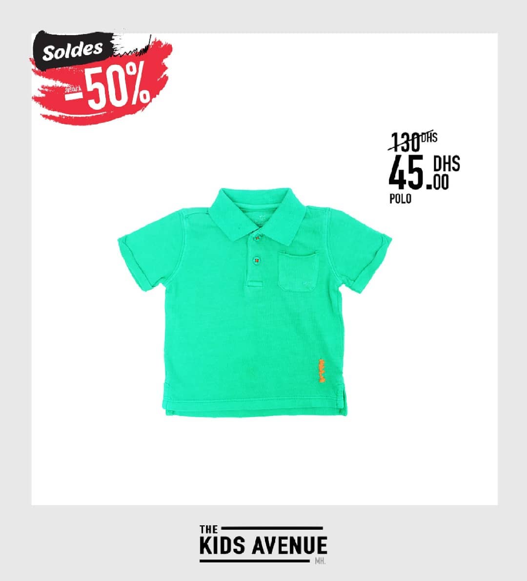 Soldes Kids Avenue MH Polo pour garçon 45Dhs au lieu de 130Dhs