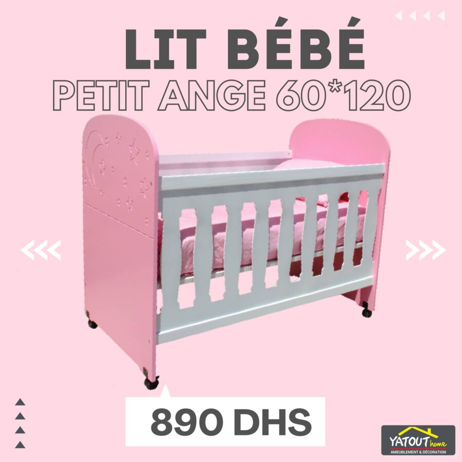 Nouveau offre chez Yatout Home Lit bébé PETIT ANGE 60x120 à 890Dhs