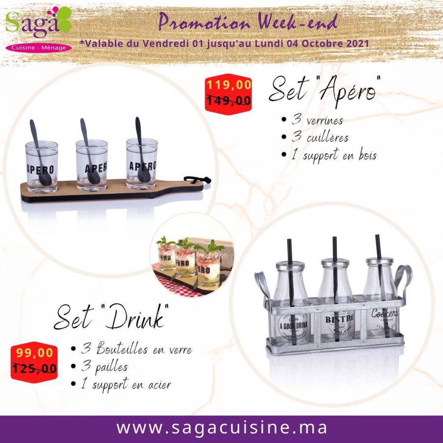 Catalogue Saga Cuisine Promotion Week-end du 1 au 4 Octobre 2021