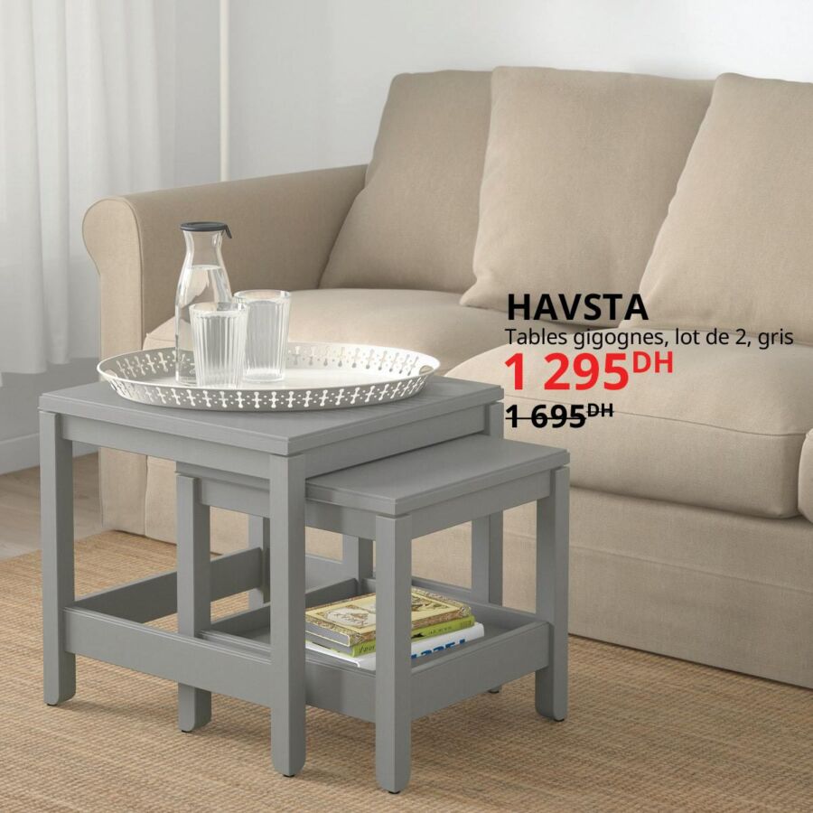 Soldes Ikea Maroc 2 Tables gigognes HAVSTA 1295Dhs au lieu de 1695Dhs