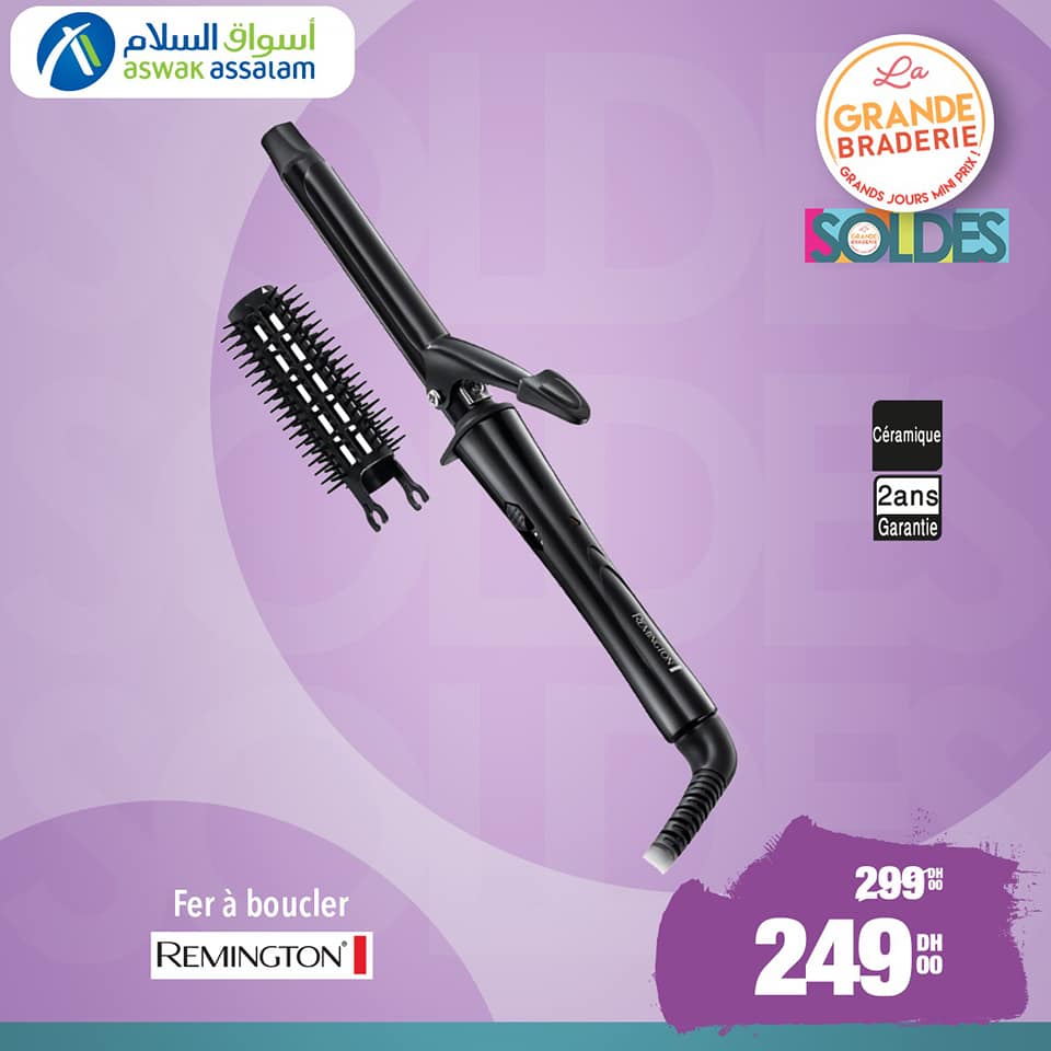 Soldes Aswak Assalam Fer à boucler REMINGTON 249Dhs au lieu de 299Dhs