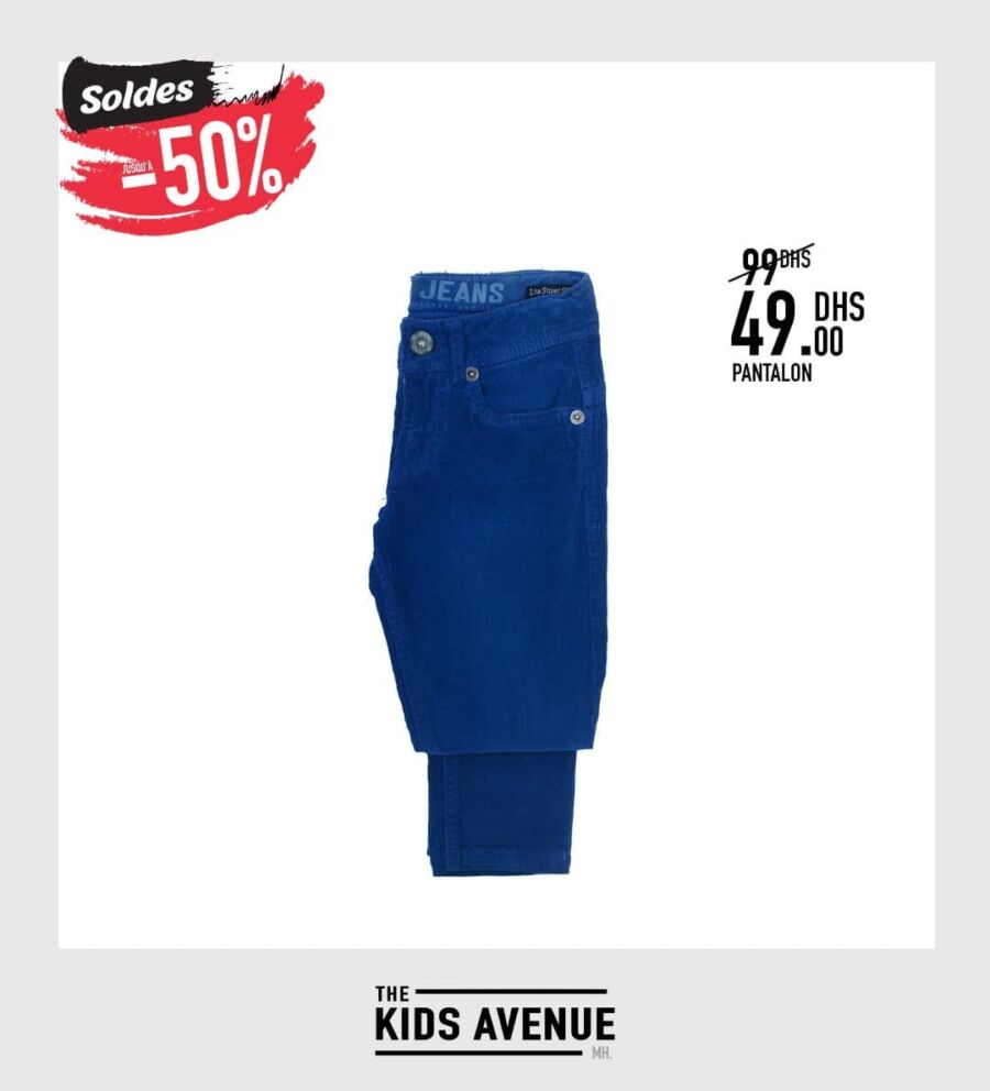 Soldes Kids Avenue MH Pantalon pour garçon 49Dhs au lieu de 99Dhs