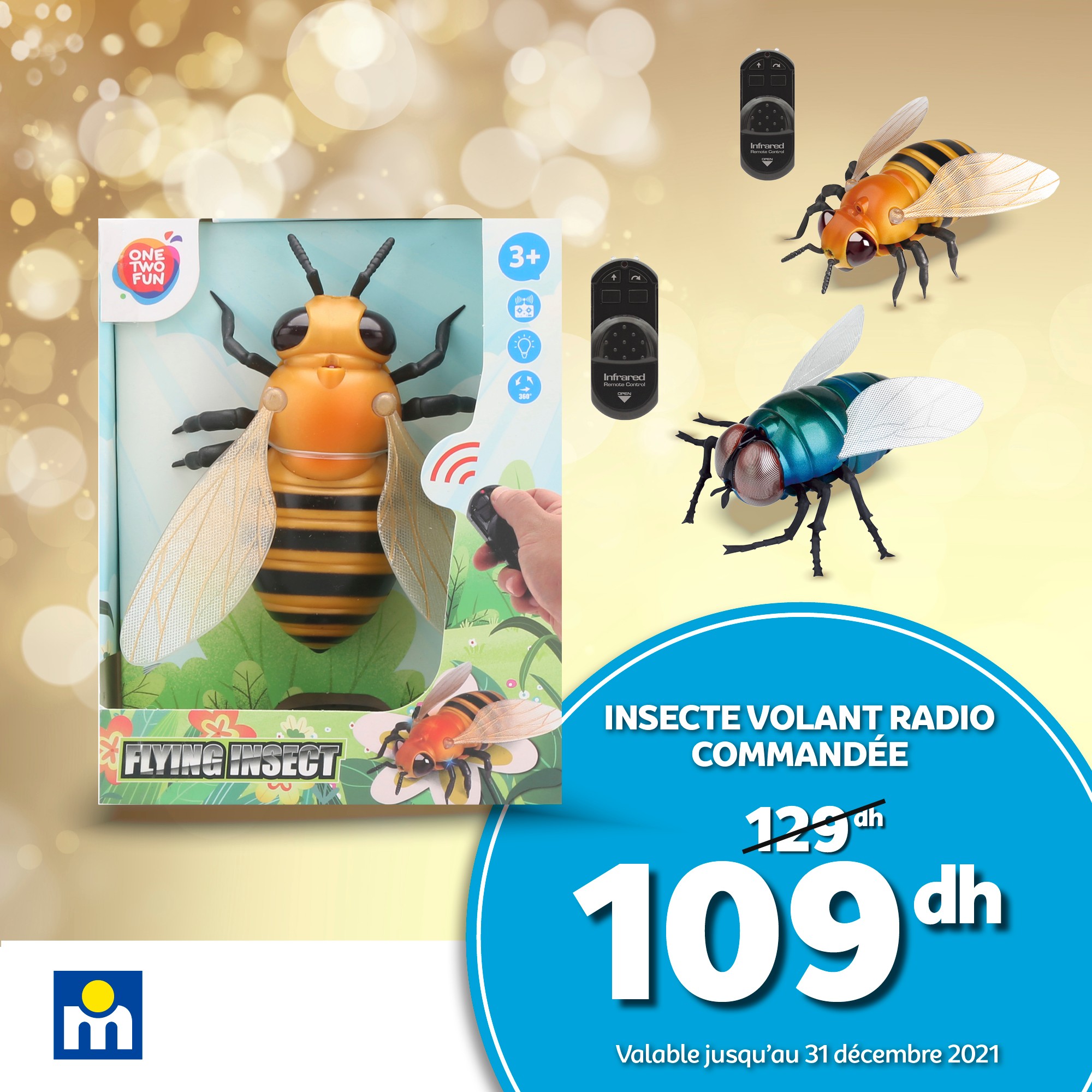 Soldes chez Marjane Insecte volant radio commandée 109Dhs au lieu de 129Dhs