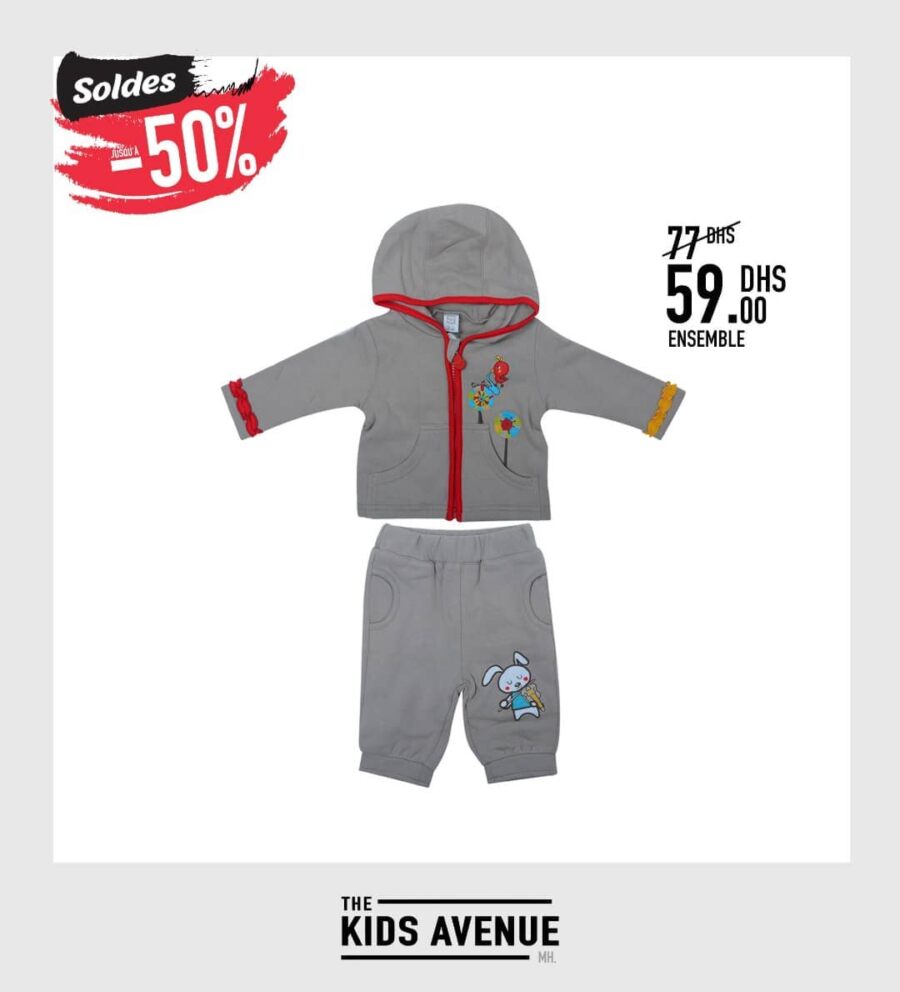 Soldes Kids Avenue MH Ensemble pour bébé enfant 59Dhs au lieu de 77Dhs