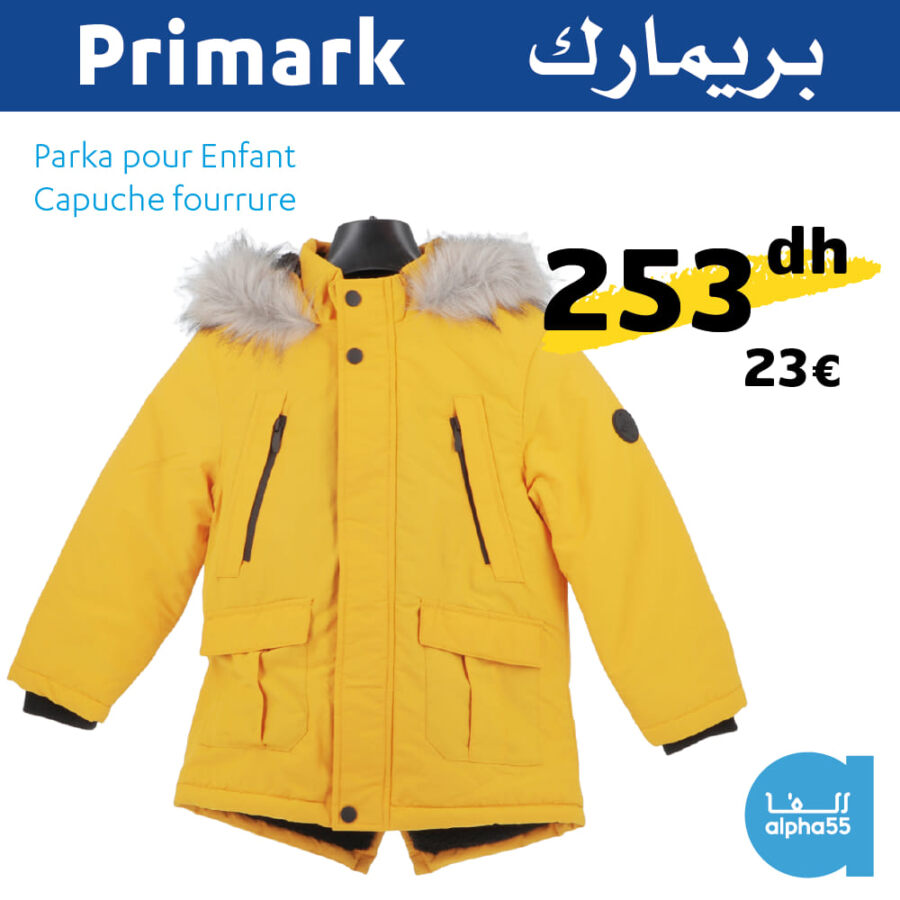 Offre d'hiver chez Alpha55 Parka pour enfant capuche fourrure 253Dhs