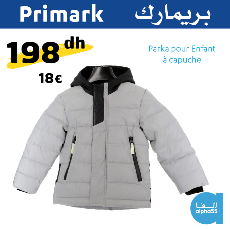 Offre d’hiver chez Alpha55 Parka pour enfant à capuche 198Dhs