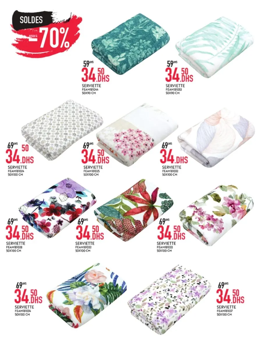 Catalogue Spécial Serviettes chez Miro Home Edition janvier 2022