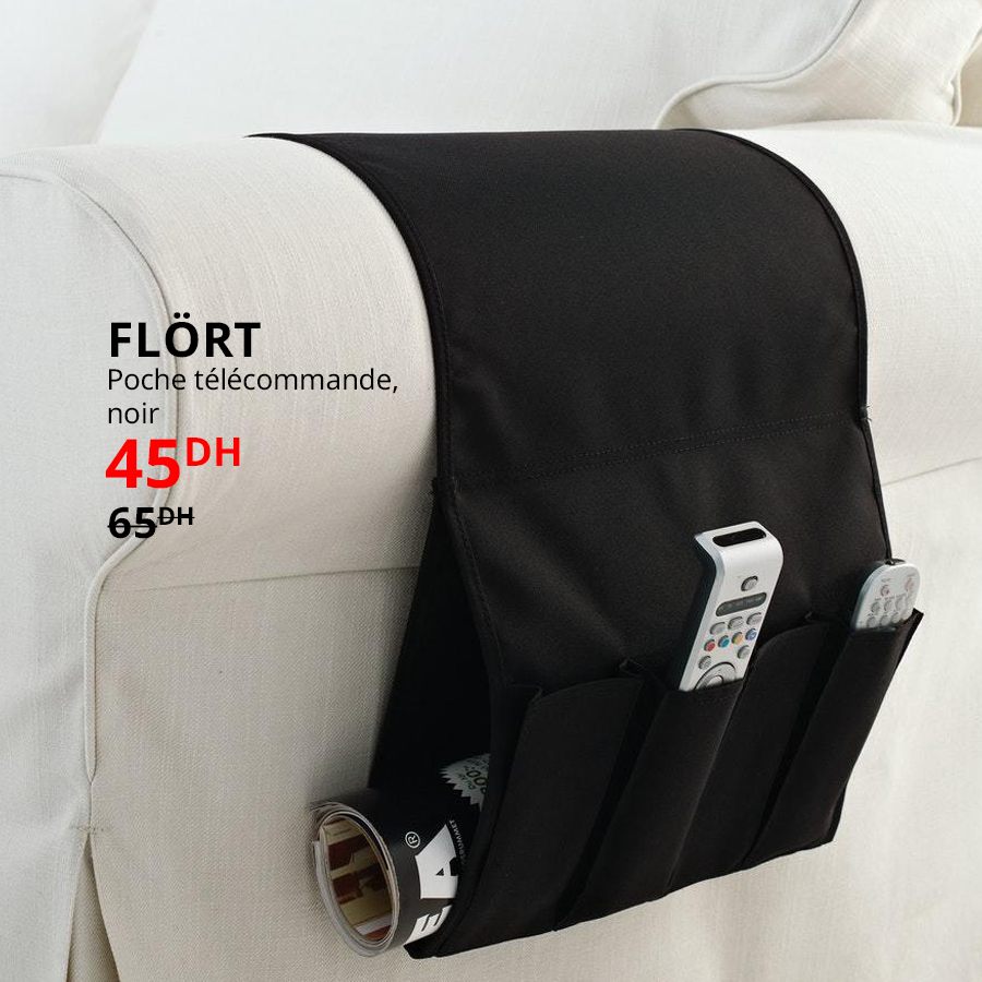 Soldes Ikea Maroc Poche télécommande noir FLORT 45Dhs au lieu de 65Dhs