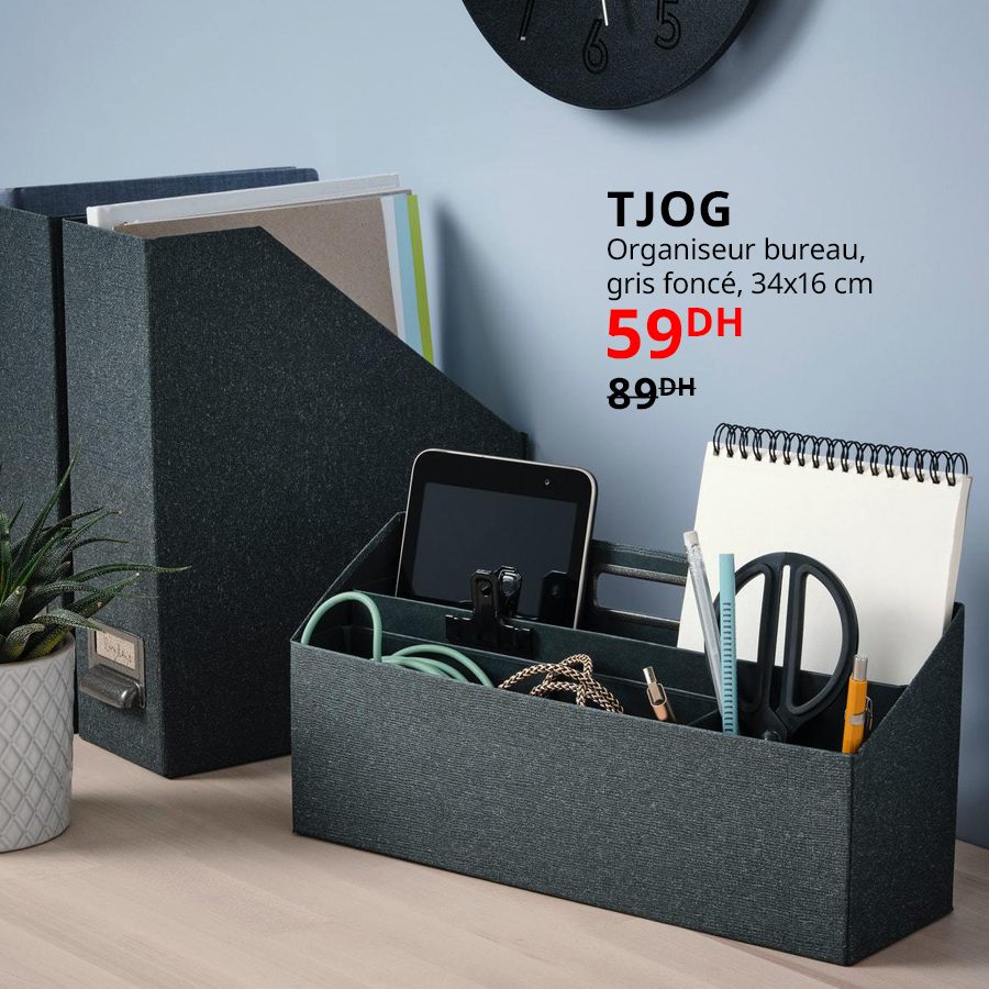 Soldes Ikea Maroc Organiseur bureau 34x16cm TJOG 59Dhs au lieu de 89Dhs