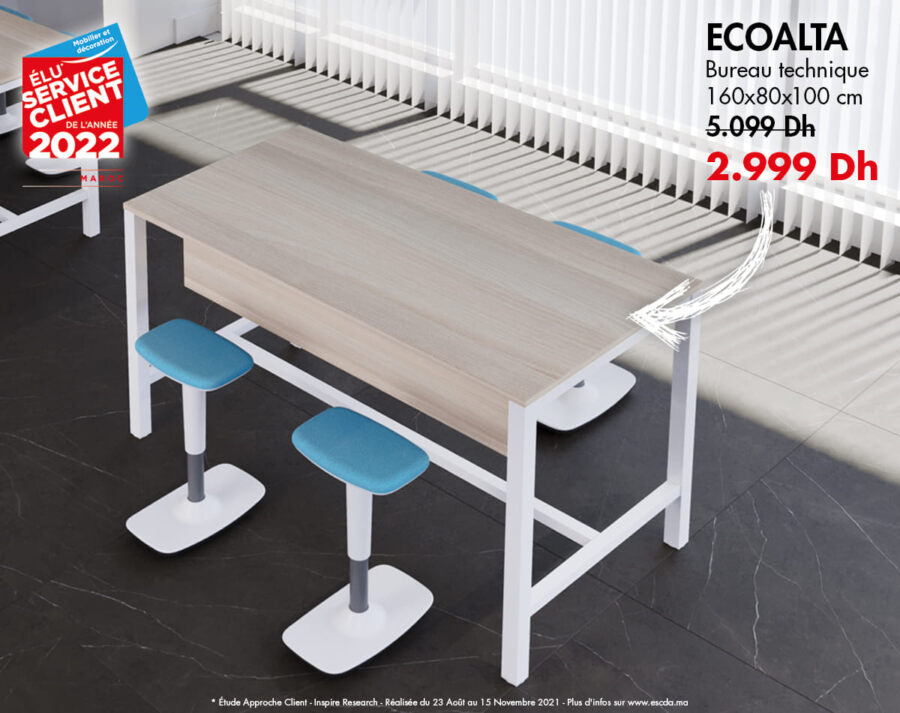 Soldes Kitea Bureau technique ECOALTA 2999Dhs au lieu de 5099Dhs