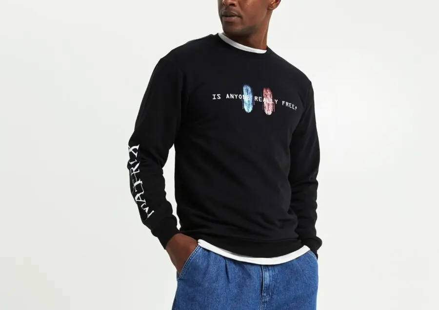 Soldes LC Waikiki Maroc Sweat-shirt imprimé à manches longues et col rond XSIDE pour hommes 119Dhs au lieu de 299Dhs