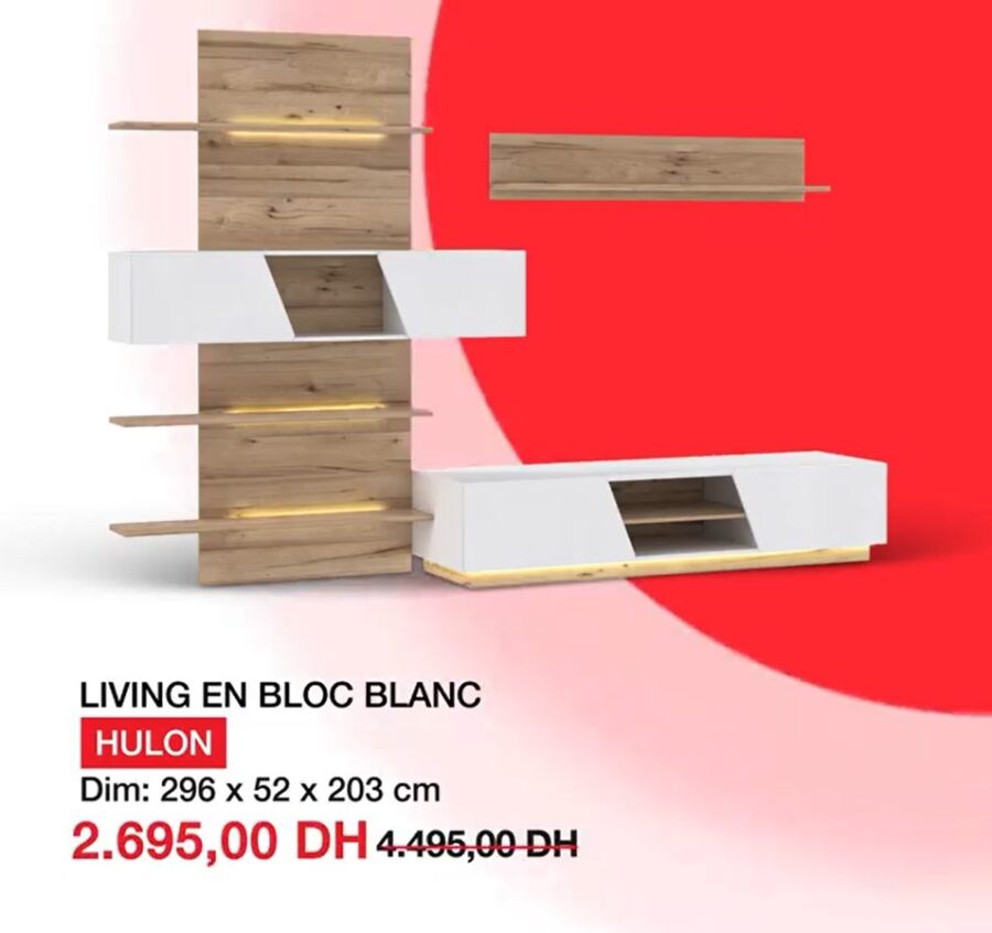 Soldes Kitea Living bloc blanc HULON 2695Dhs au lieu de 4495Dhs