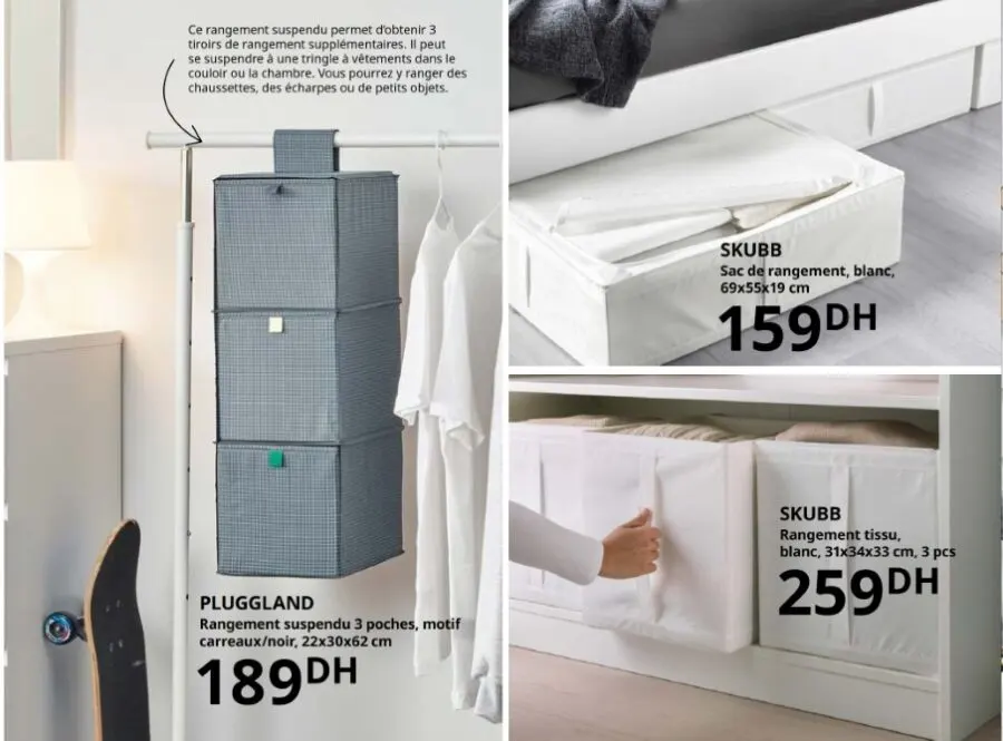 SKUBB Boîte à compartiments, gris foncé, 44x34x11 cm - IKEA