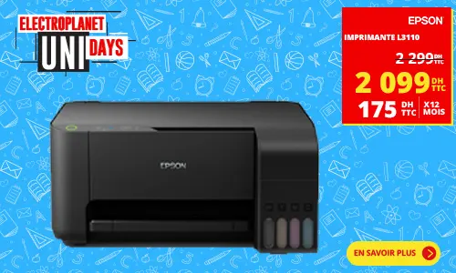 Soldes Electroplanet Imprimante EPSON L3110 3en1 2099Dhs au lieu de 2299Dhs