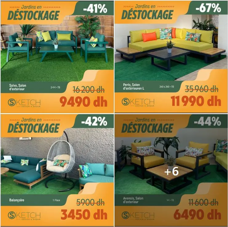 Catalogue Sketch Mobilier Spécial Jardin en déstockage jusqu'à -60%