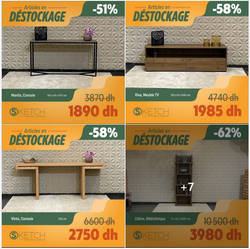 Articles en déstockage Sketch Immobilier Spécial jusqu'à -60% de remise