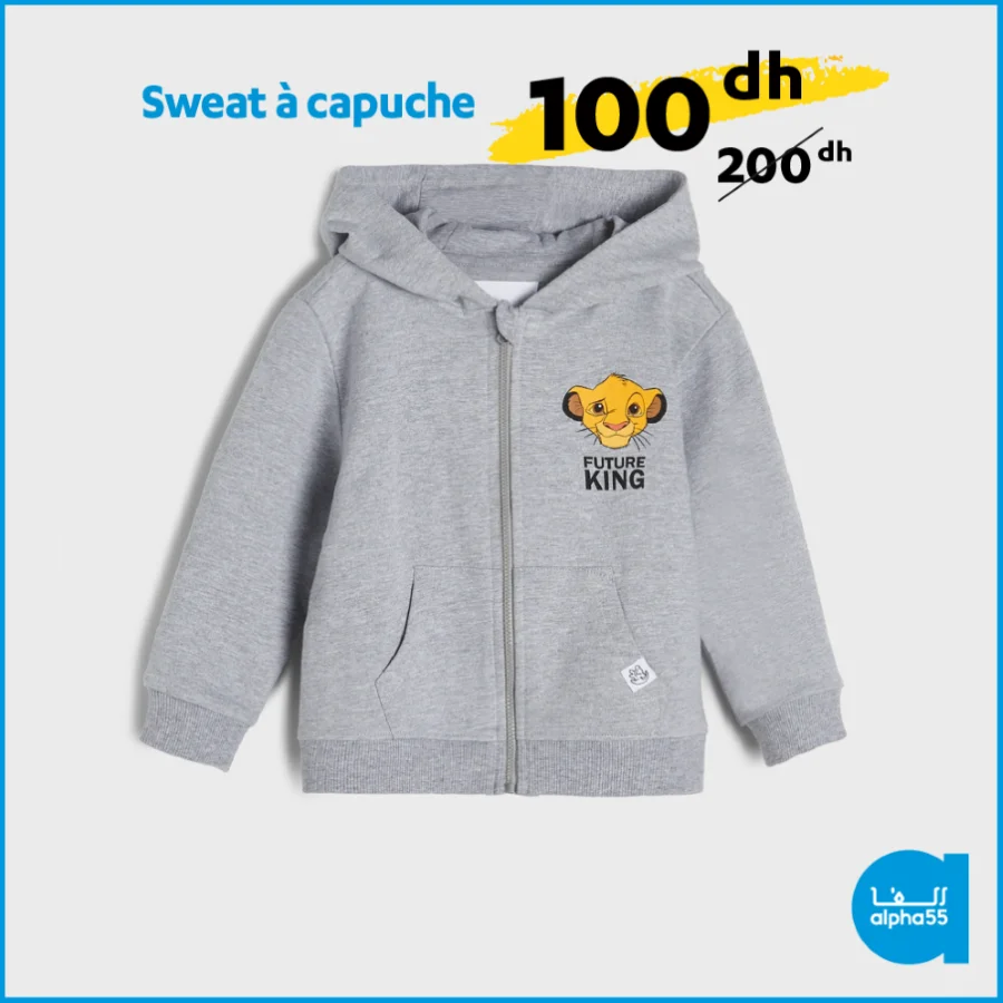 Offres عروض العيد Alpha55 Sweat à capuche 100Dhs au lieu de 200Dhs