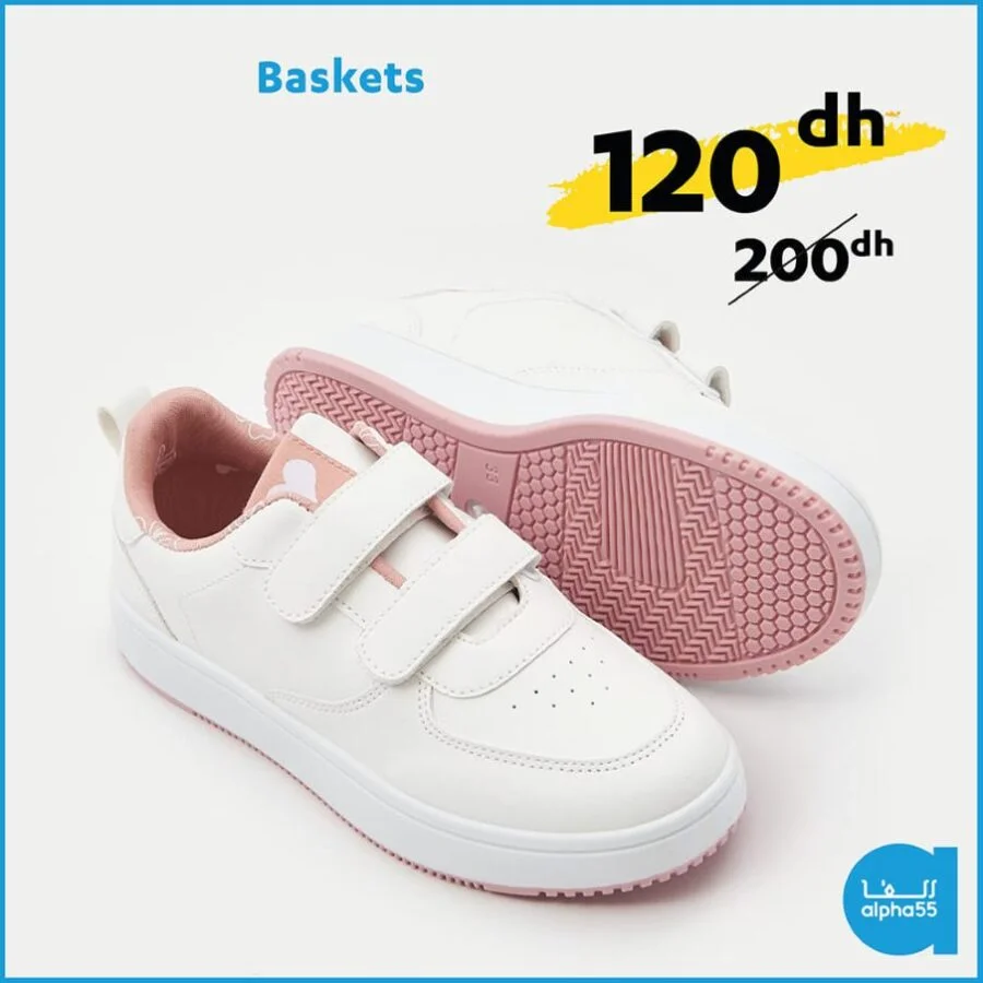 Offre de l’Aid عروض العيد Alpha55 Baskets pour fille 120Dhs au lieu de 200Dhs