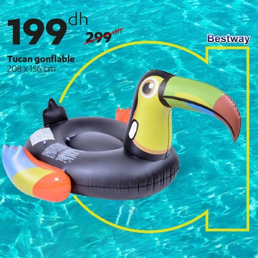 Offres d'été chez Alpha55 Tucan gonflable 208x156cm 199Dhs au lieu de 299Dhs