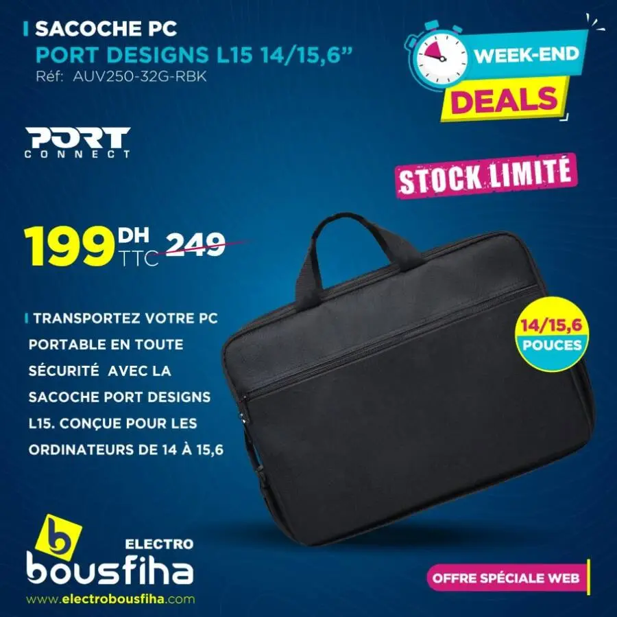 Sacoche PC Portable PORT DESIGN14/15.6 noir