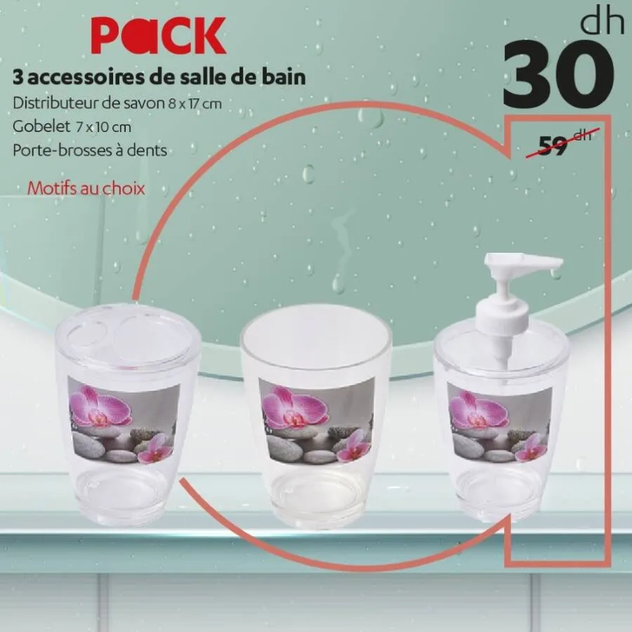 Distributeur de savon + Gobelet + porte-brosse à dents