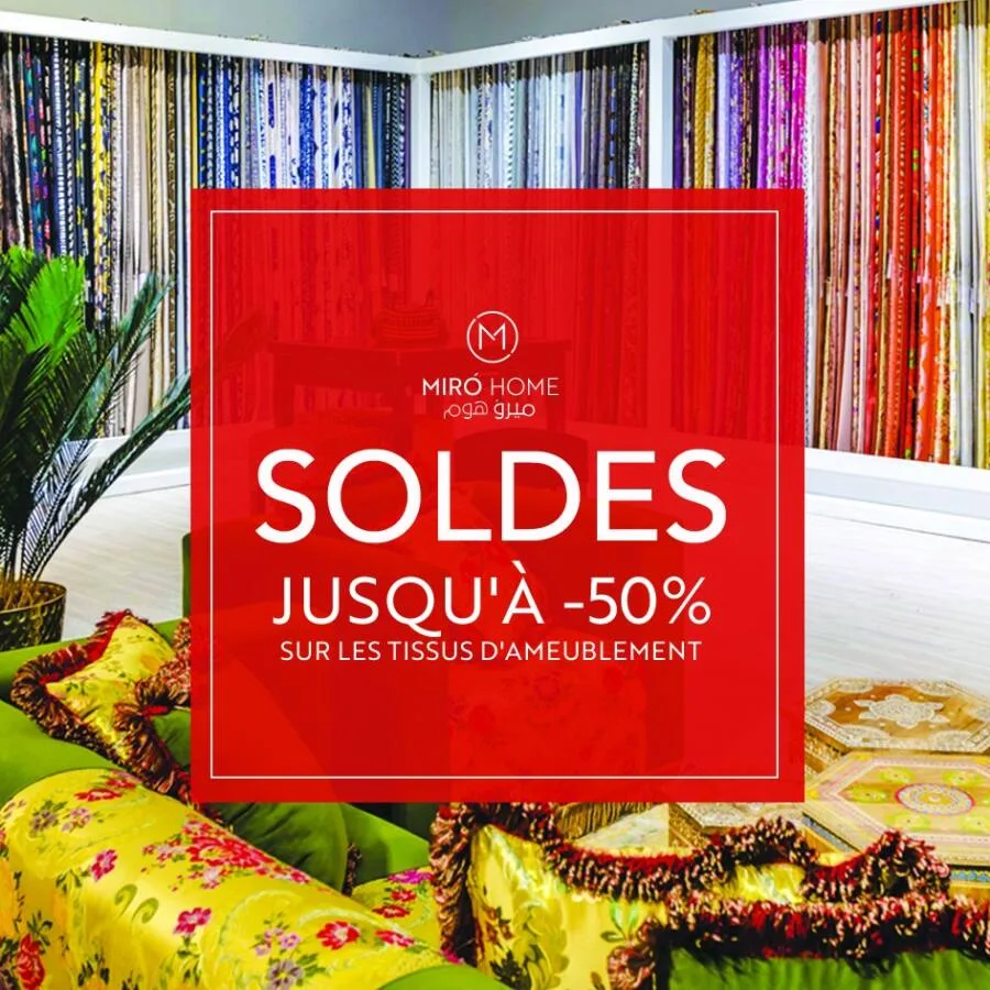 Soldes jusqu'à -50% sur les tissus d'ameublement