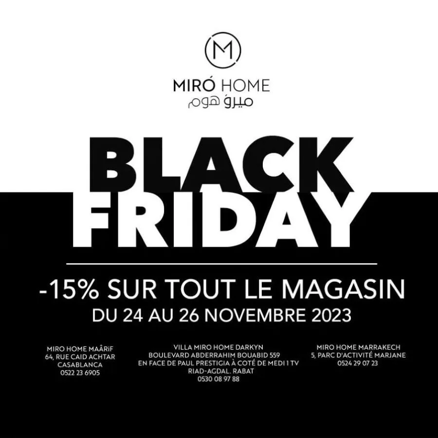 Black Friday chez Miro Home