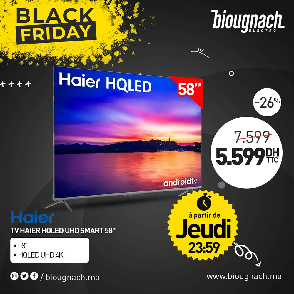 Smart TV HAIER HQLED 58 pouces