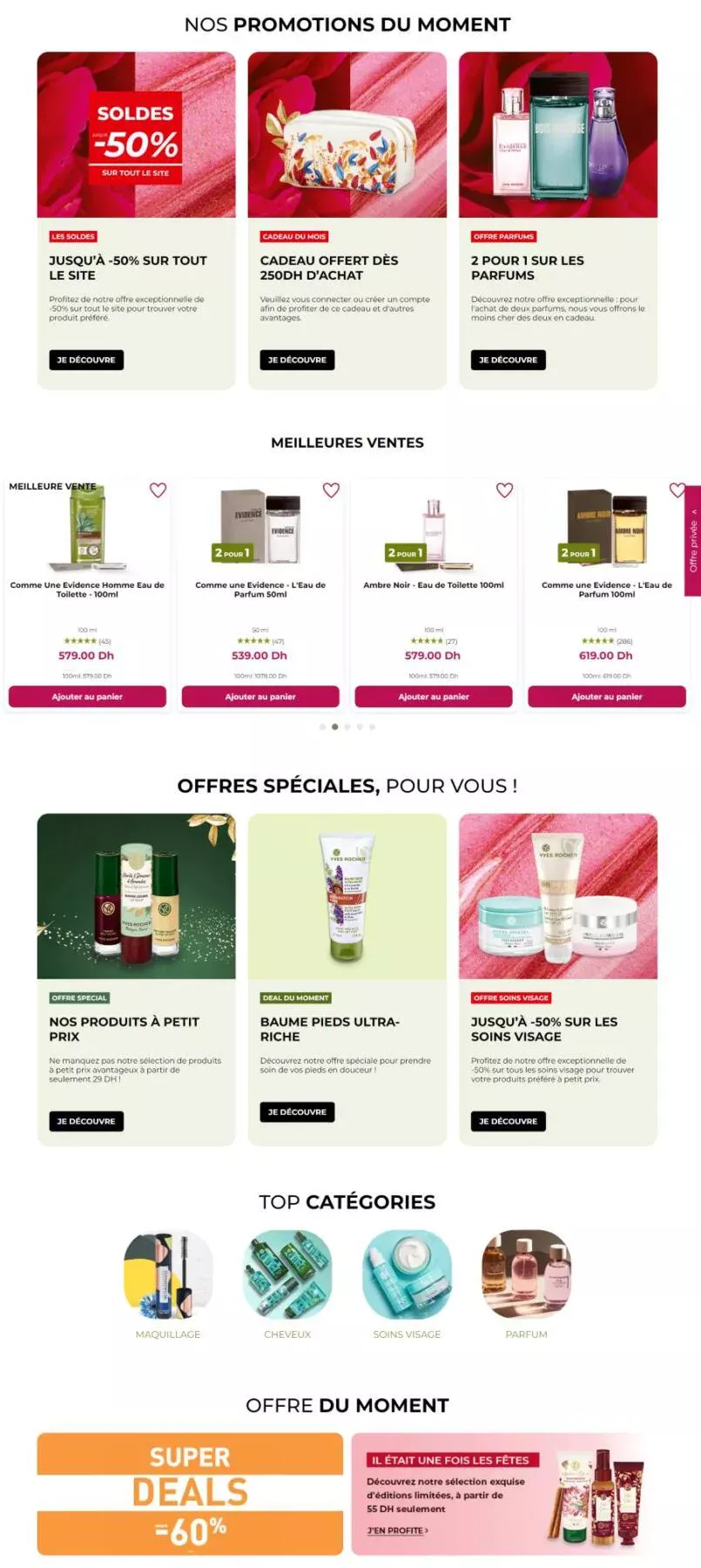 Offres et Promotions du moment Yves Rocher Maroc Décembre 2023