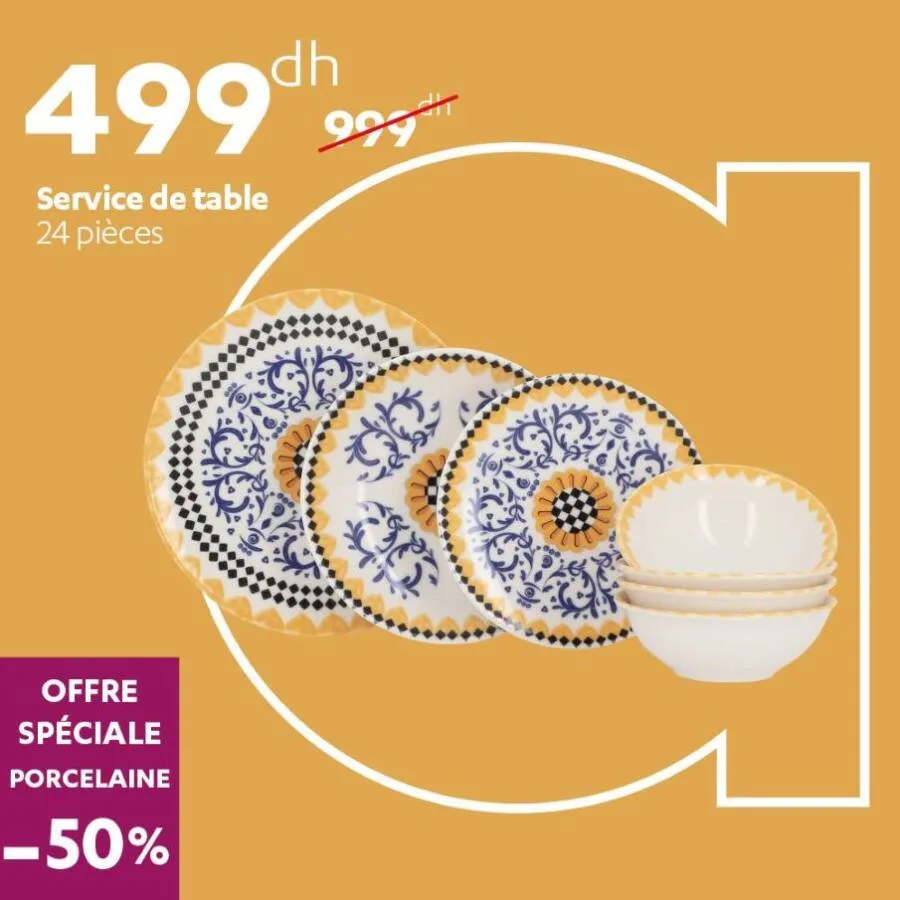 Service de table 24 pièces en porcelaine