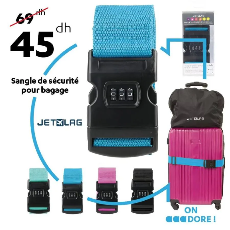 Sangle de sécurité pour bagage JETLAG