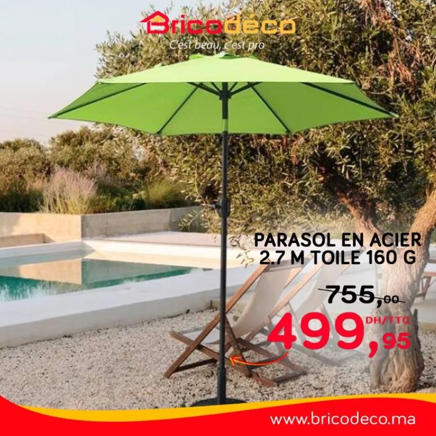 Parasol en acier 2.7m toile 160g