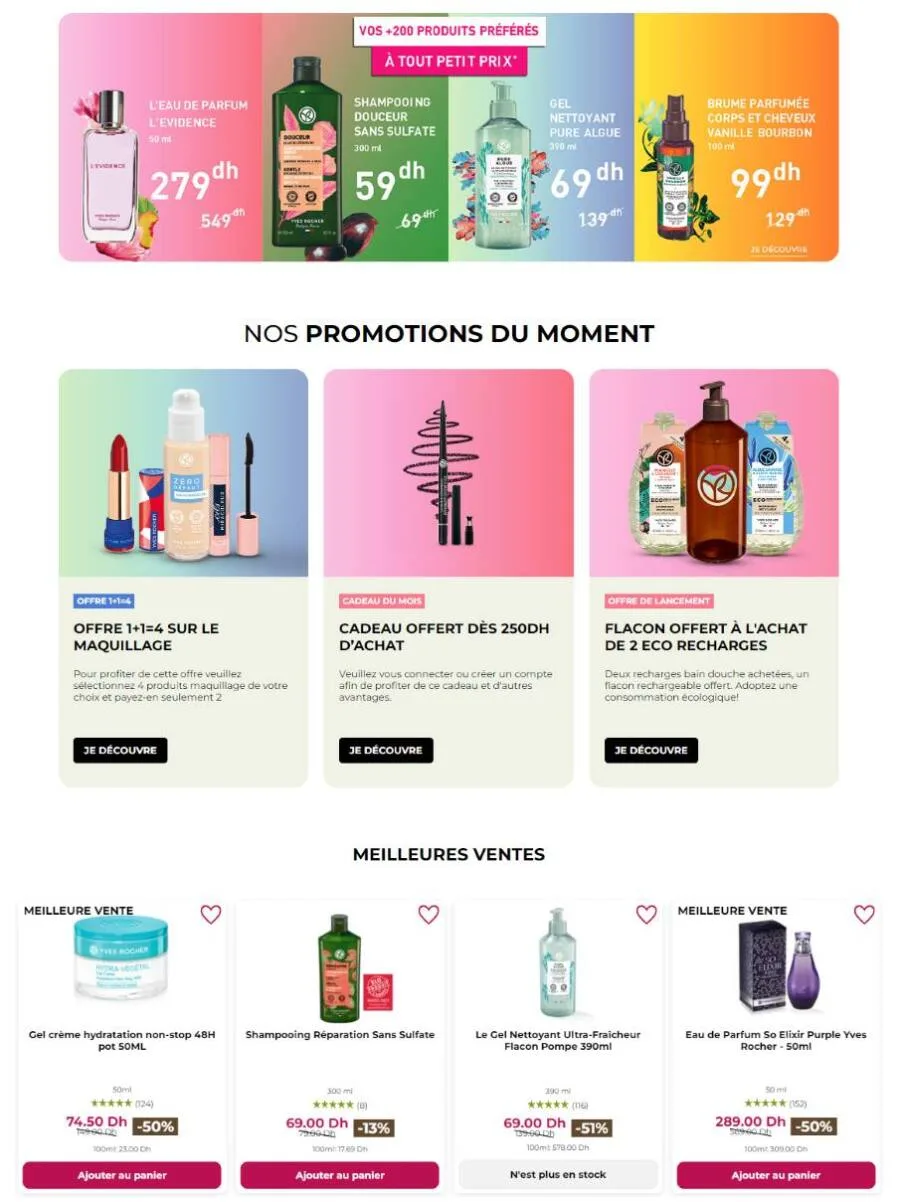 Offres et Promotions du moment chez Yves Rocher Maroc