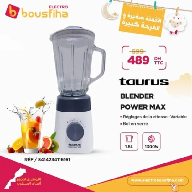 Blender bol en verre 1.5L TAURUS