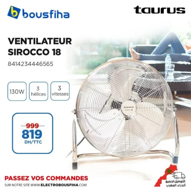 Ventilateur Sirocco 18 3vitesses TAURUS